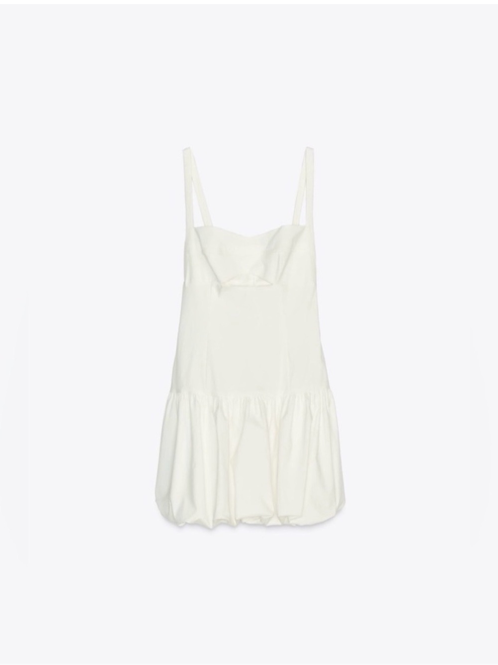 BNWT Zara BALLOON White Strappy Cutout Bubble Hem Mini Dress SZ SMALL - Picture 12 of 14